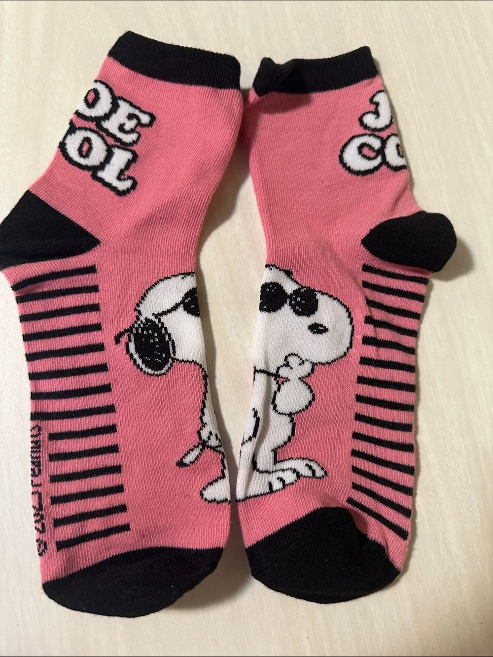 Snoopy Pink Ankle Socks - Cartoon Character Design
